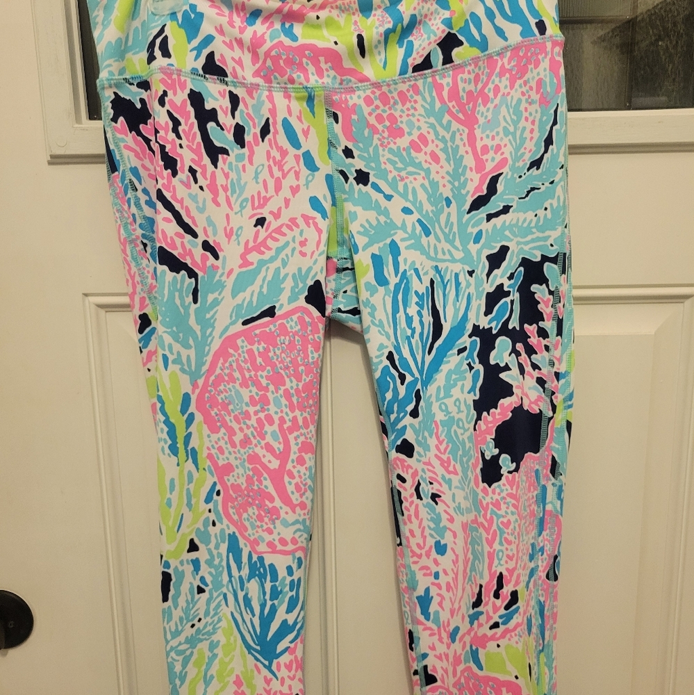 Lilly Pulitzer Weekender Leggings Let's Cha Cha Large